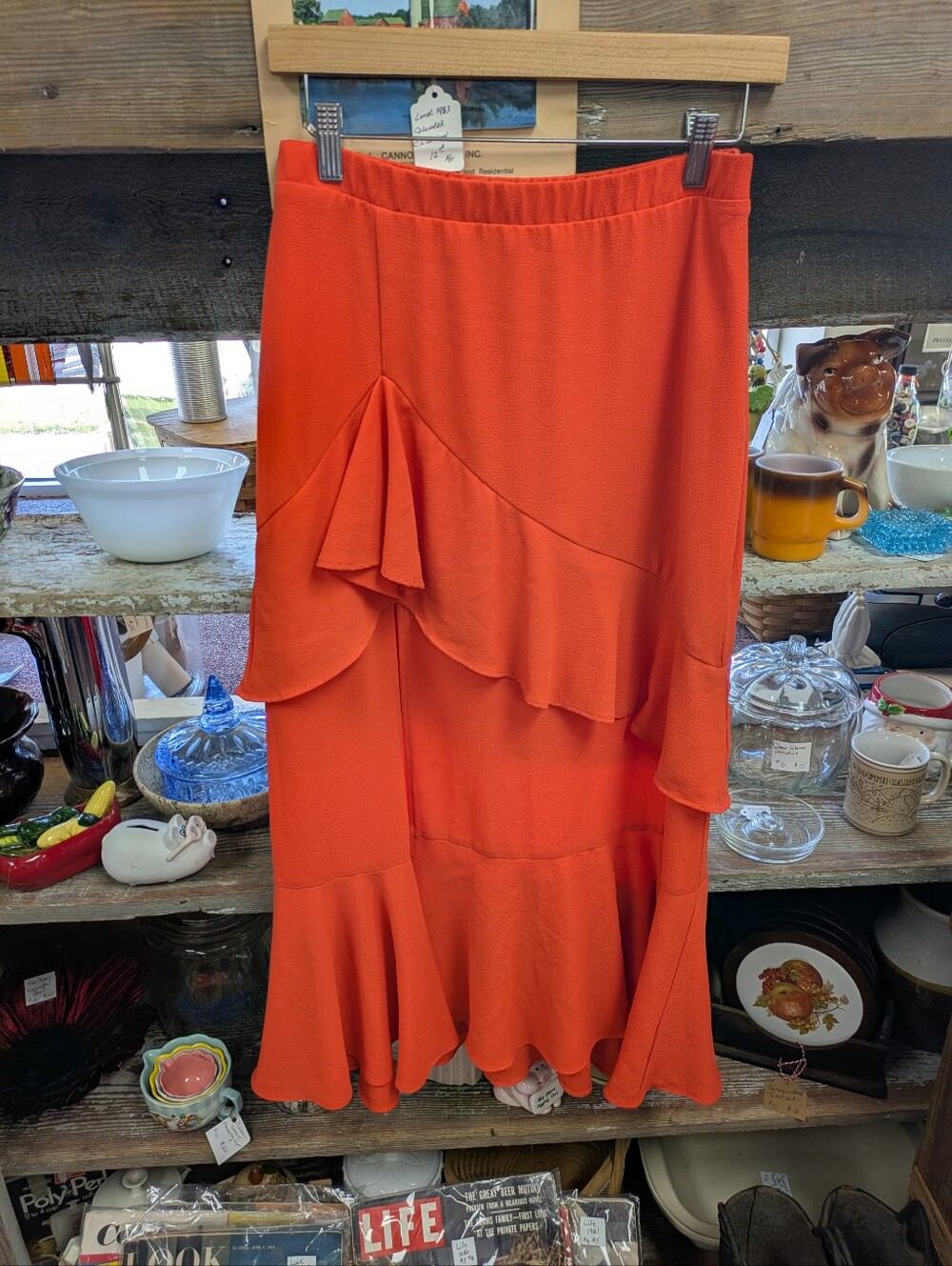 Show Me Your Mumu Nala Ruffle Orange Red Skirt